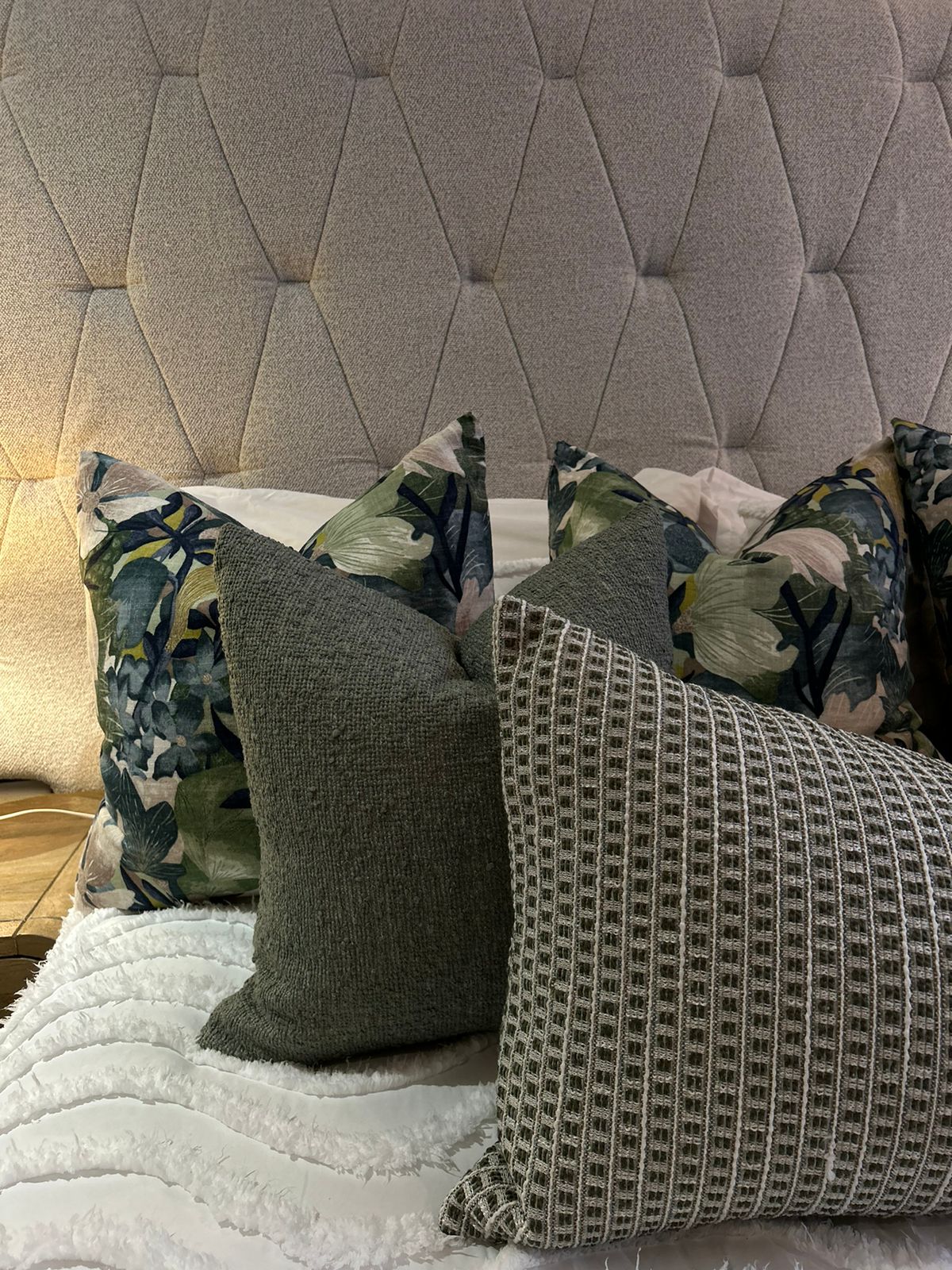 Tufted Headboard Master Bedroom Styling