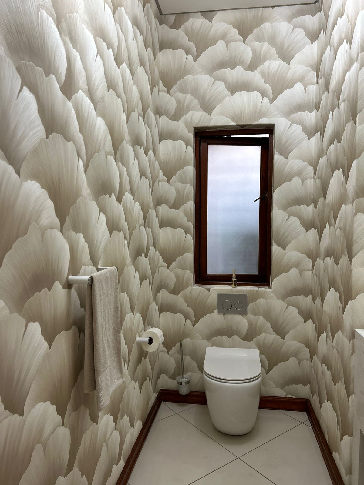 Feather Wallpaper Guest Powder Room