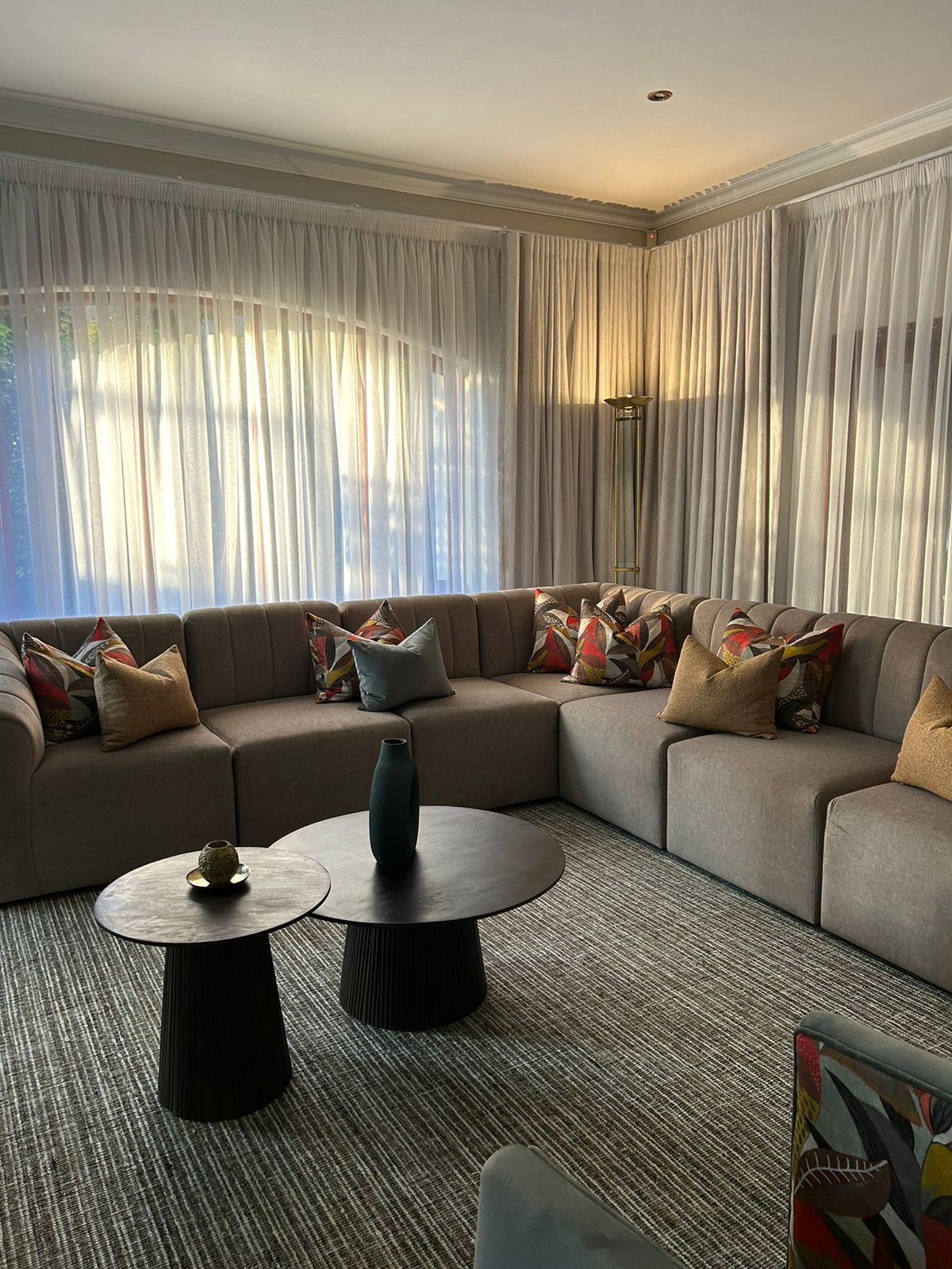Modular Lounge with Custom Drapery