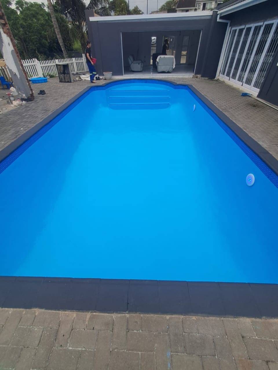 Resurfaced Pool with Mosaic Detailing