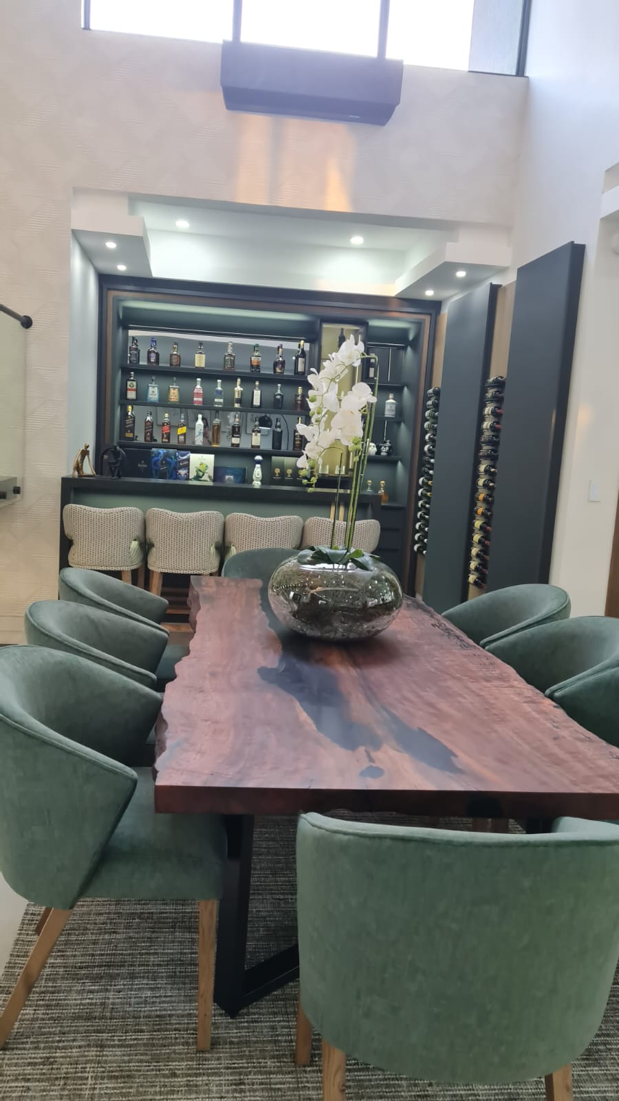 Dining & Bar Area with Live-Edge Table